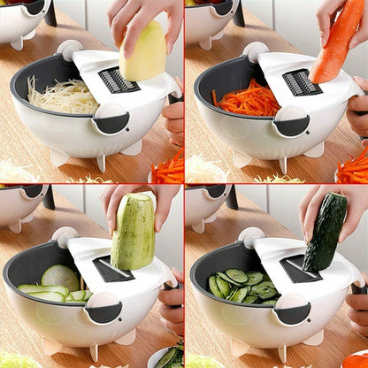 Vegetable Cutter With Drain Basket | HomeHarborz